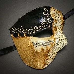 Phantom Of Opera Masquerade Venetian Men Half Mask
